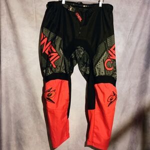 O’Neal Motocross Riding Pants Black Red Graphic MX Dirt Bike Gear
